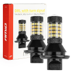 LED DRL lampa + pagrieziena lukturi / 2in1 / 2 x 96SMD 3014 / 12V / 50W / 6Ω / PY21W / BAU15s / 5903293024515 / 25-0015