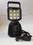 LED darba gaismas lukturis pārnēsājams, ar lādētāju Bridgelux LEDS / 27W / 9 diodes / 2160 Lm / 12V/24V / 6000K / IP65 / 4752233008372 :: LED kabatas lukturīši un pārnēsājamās lampas