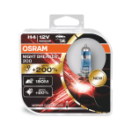 OSRAM H4 Halogēna spuldzes (2gab.) NIGHT BREAKER LASER / 60/55W / 3900K / 1650/1000 Lm / līdz pat 200% vairāk spilgtuma / 4062172198158 / 21-2371 :: OSRAM NIGHT BREAKER LASER